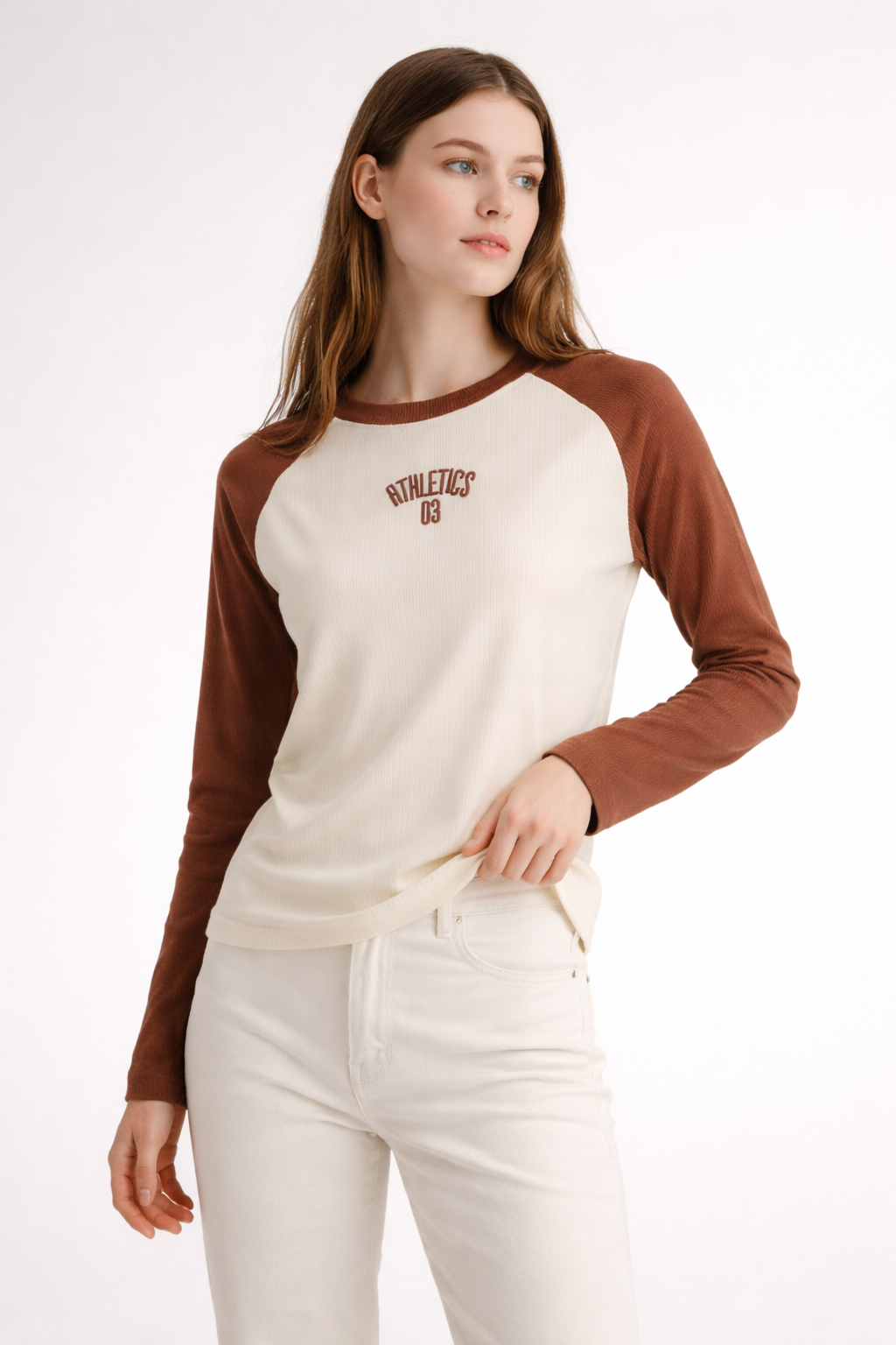 Women’s Long-Sleeve Raglan Ribbed Top