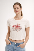 Women’s Printed Ribbed Crop Top