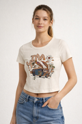 Women’s Printed Short-Sleeve Crop Top