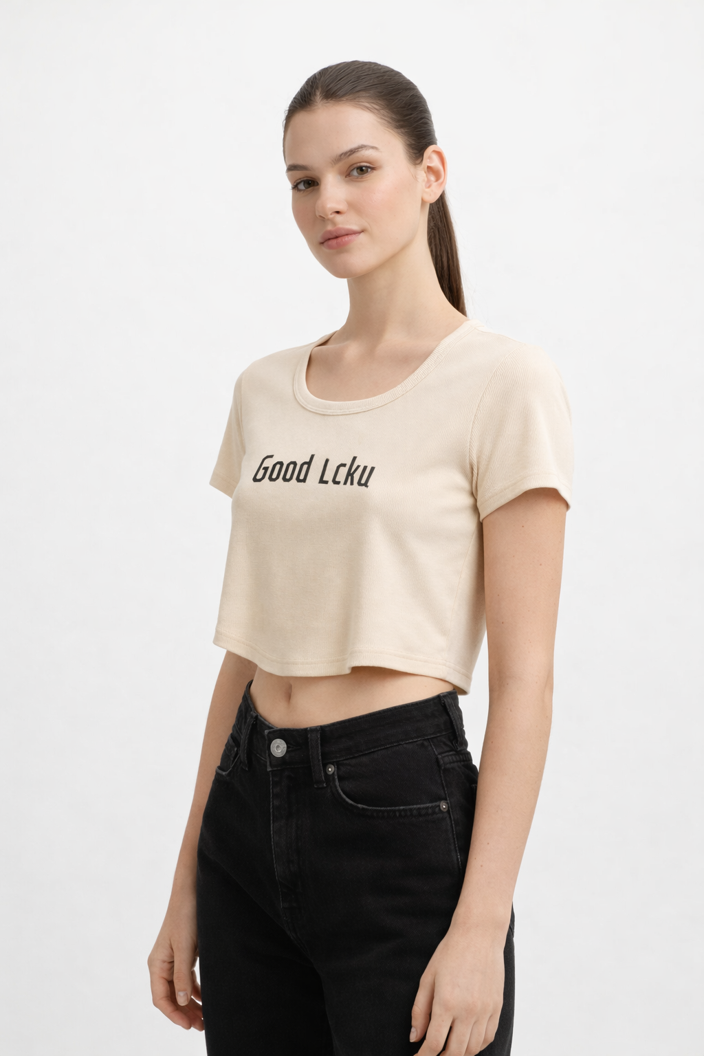 Women’s Printed Short-Sleeve Crop Top