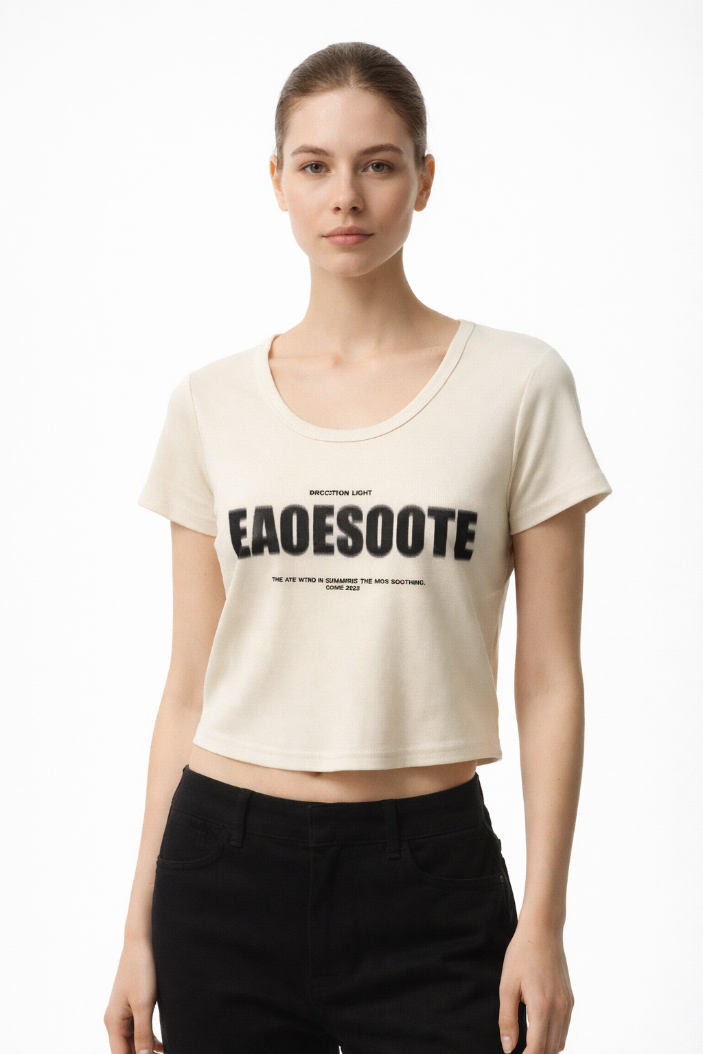 Women’s Printed Short-Sleeve Crop Top