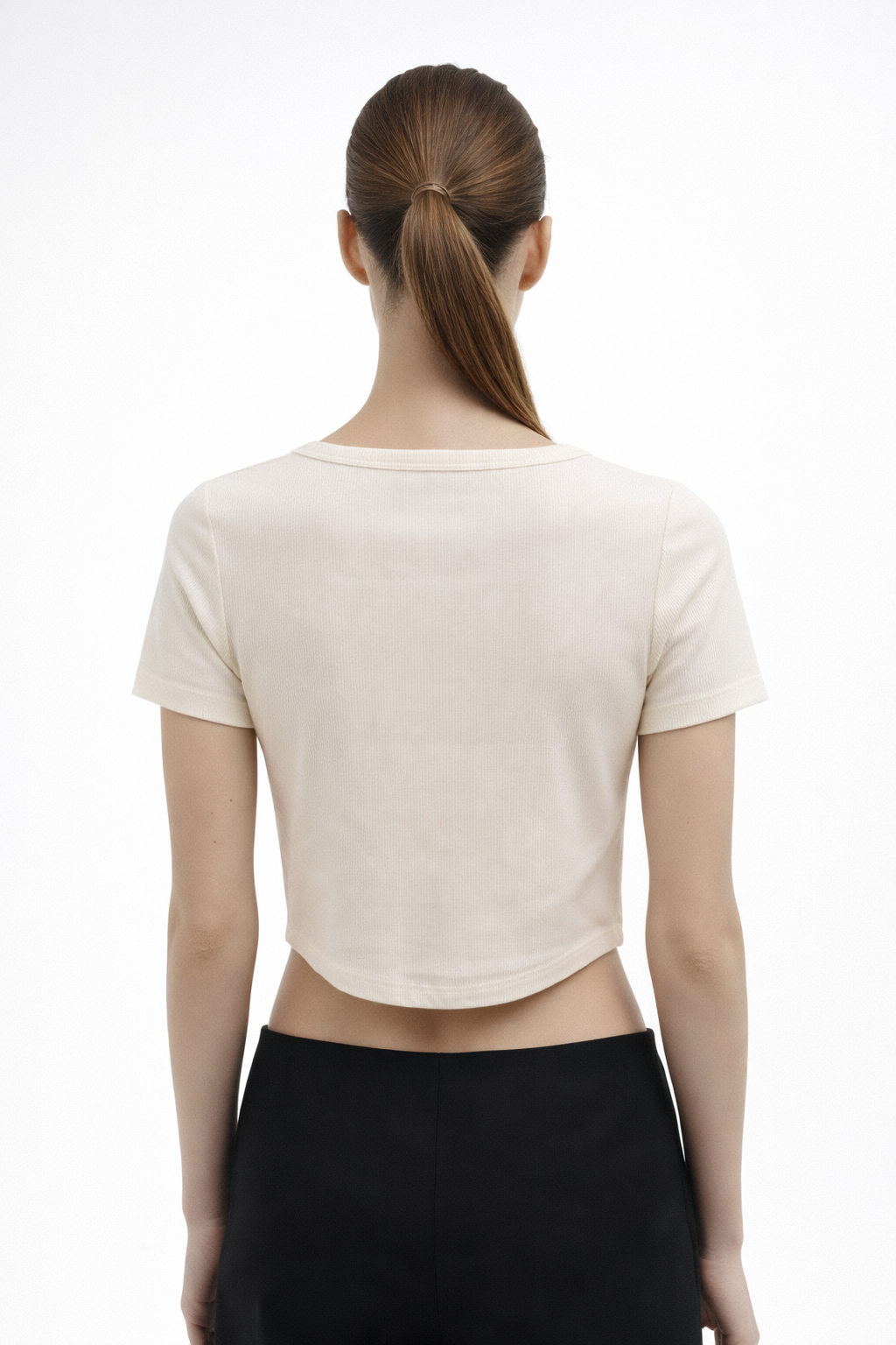 Women’s Ribbed Graphic Short-Sleeve Crop Top