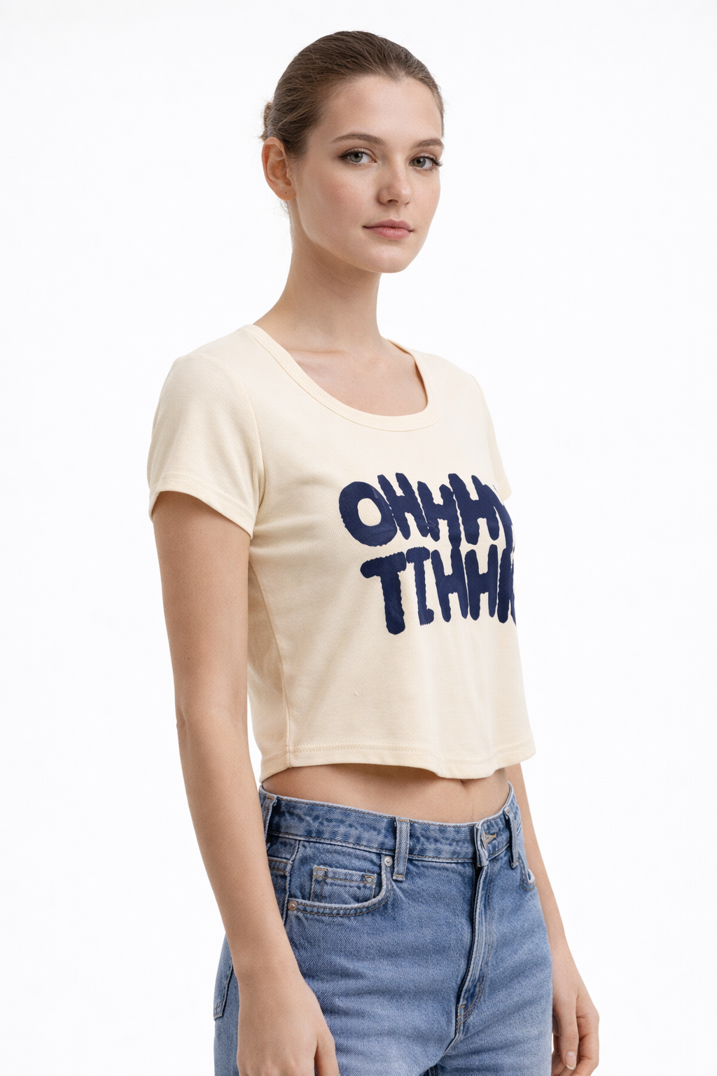 Women’s Slim Ribbed Short-Sleeve Crop Top