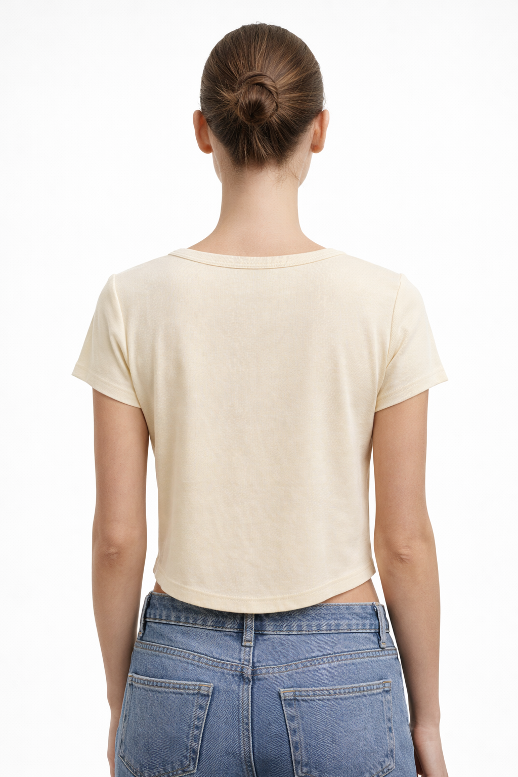 Women’s Slim Ribbed Short-Sleeve Crop Top