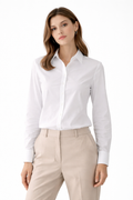 Women’s Solid Classic White Formal Shirt – Premium Cotton Poplin