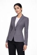 Women’s Tailored Single-Button Blazer – Charcoal Grey