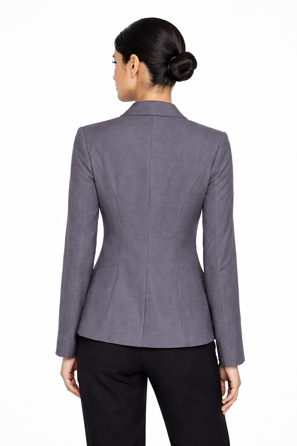 Women’s Tailored Single-Button Blazer – Charcoal Grey