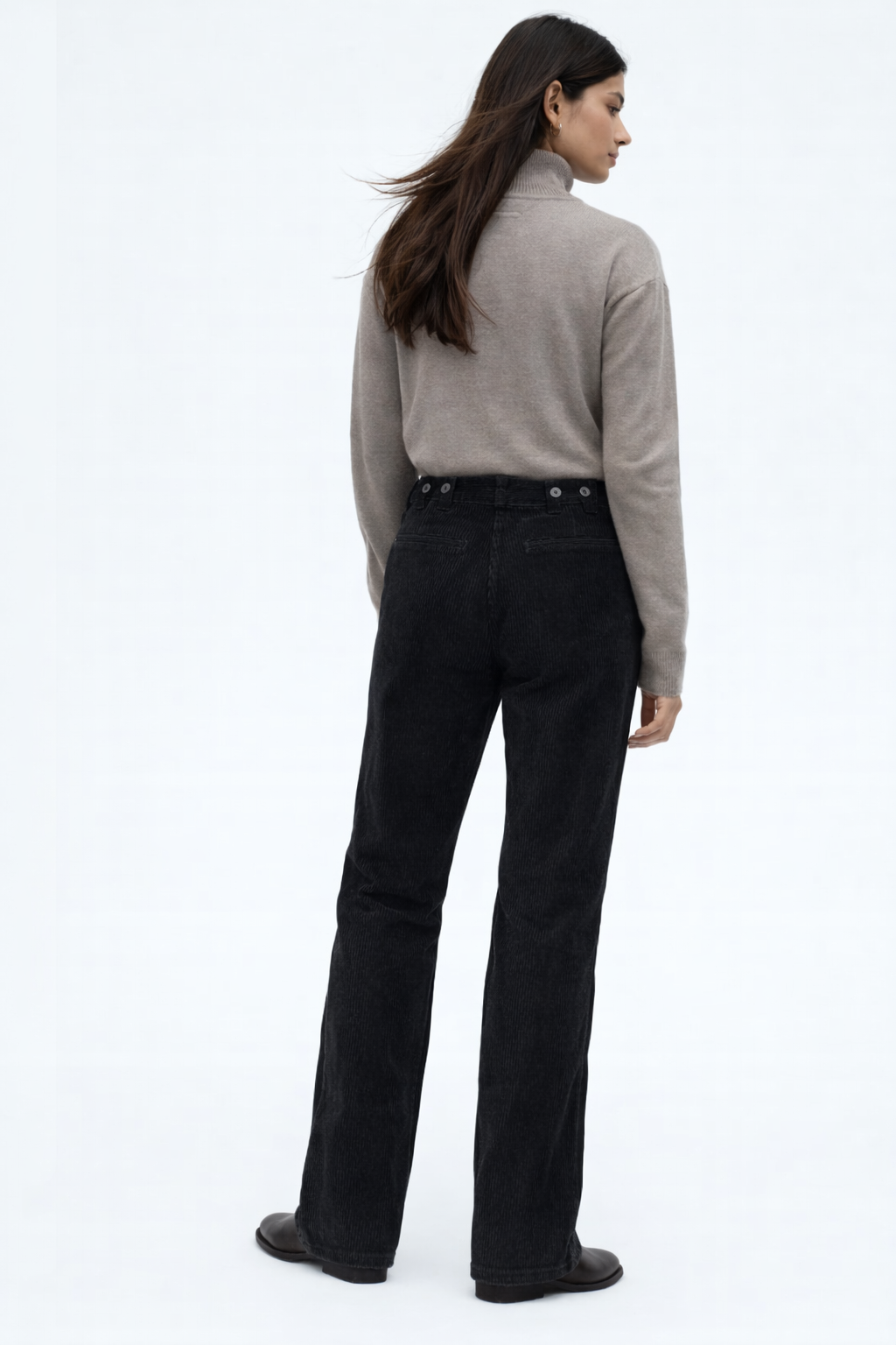 Women’s Black Corduroy Straight Leg Pants
