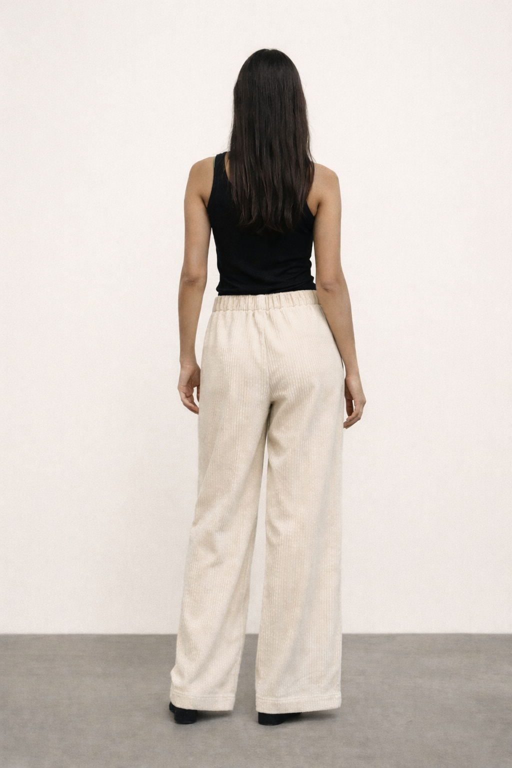 Women’s Cream Corduroy Wide Leg Pants