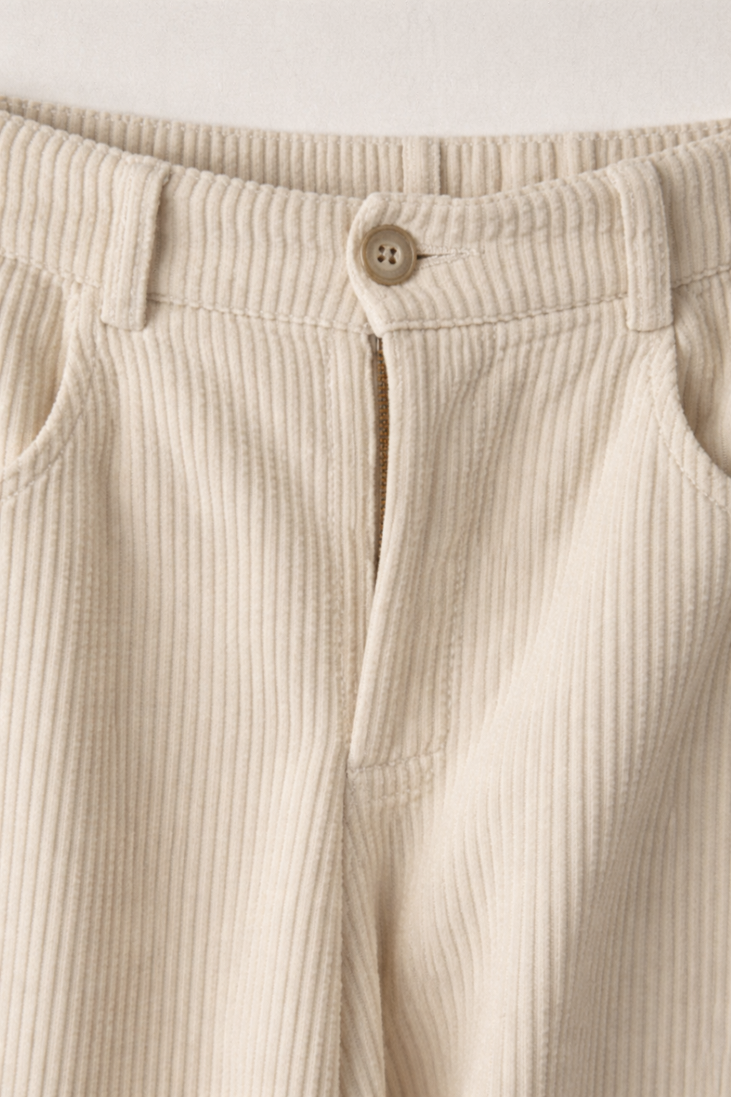 Women’s Cream Corduroy Wide Leg Pants