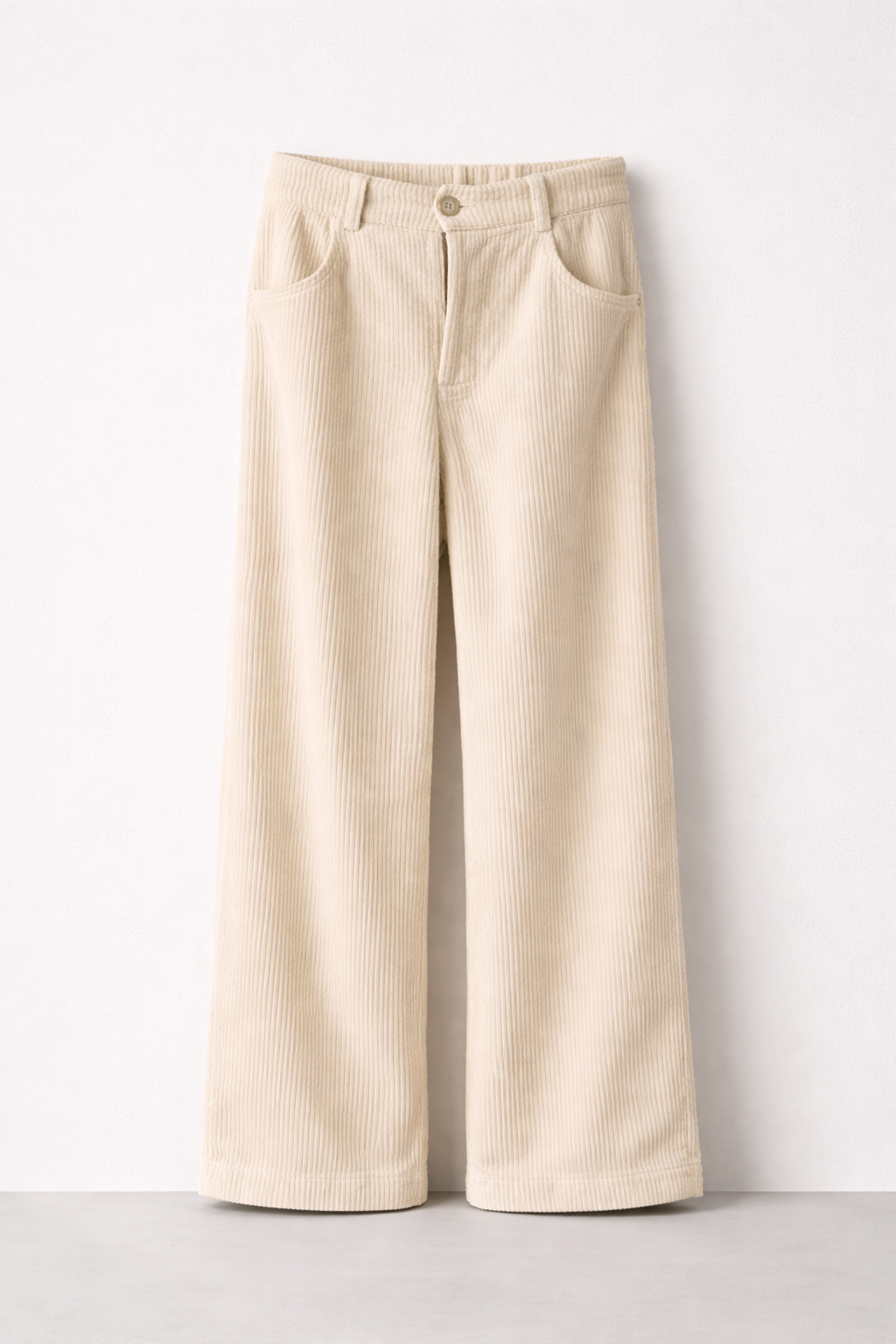 Women’s Cream Corduroy Wide Leg Pants