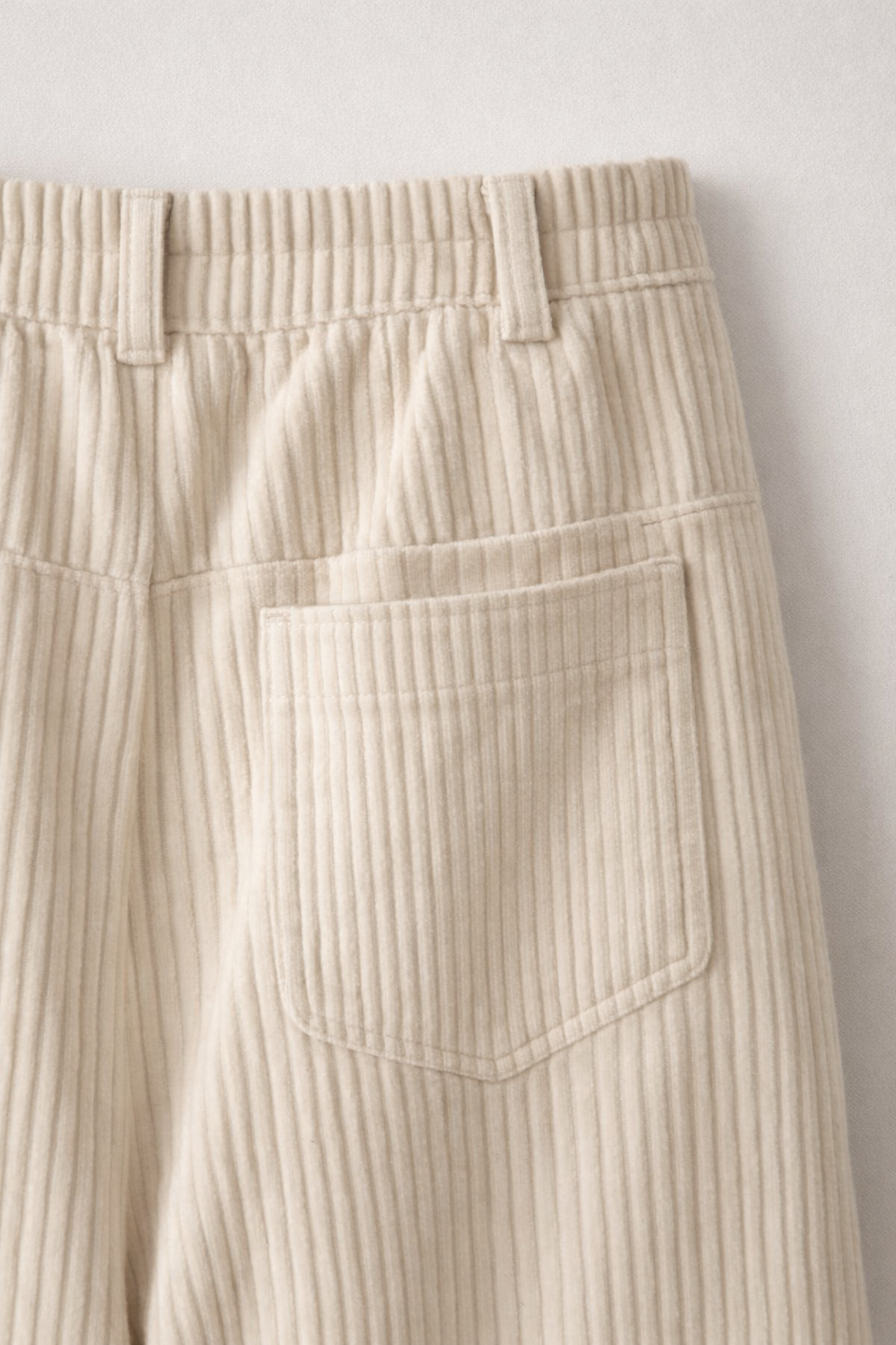 Women’s Cream Corduroy Wide Leg Pants