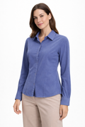 Women’s Tailored Button-Down Shirt – Soft Blue