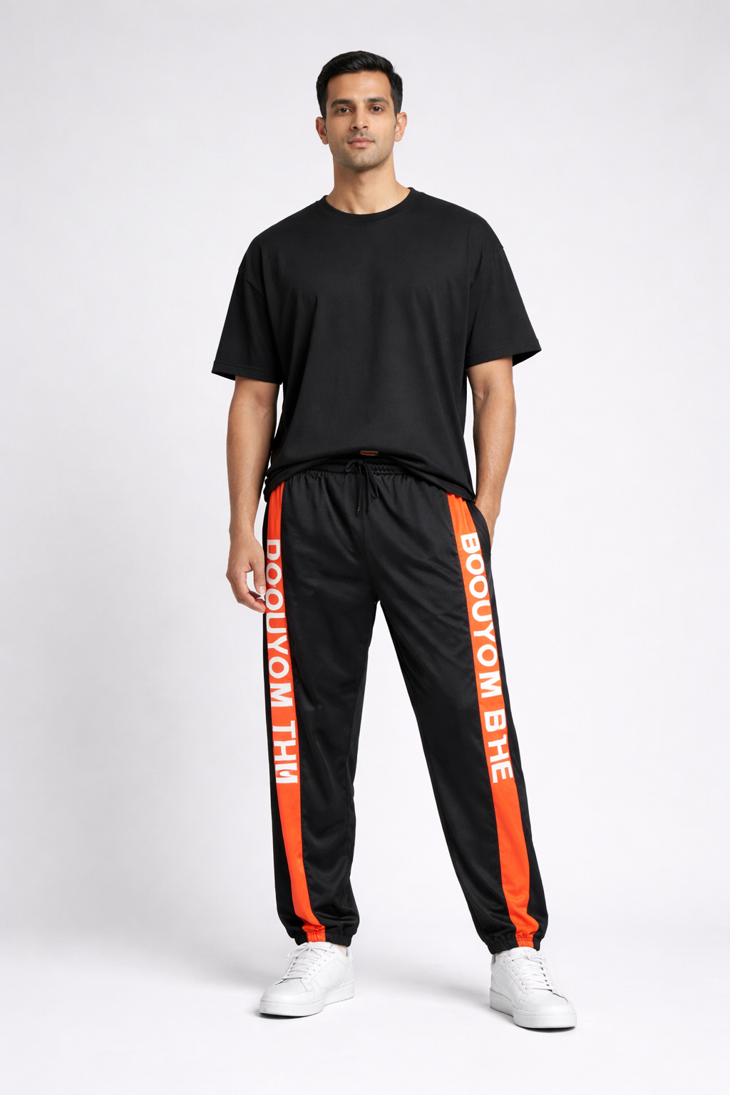 Men’s Contrast Panel Track Pants black