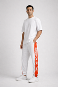 Men’s Printed Side-Panel Track Pants White