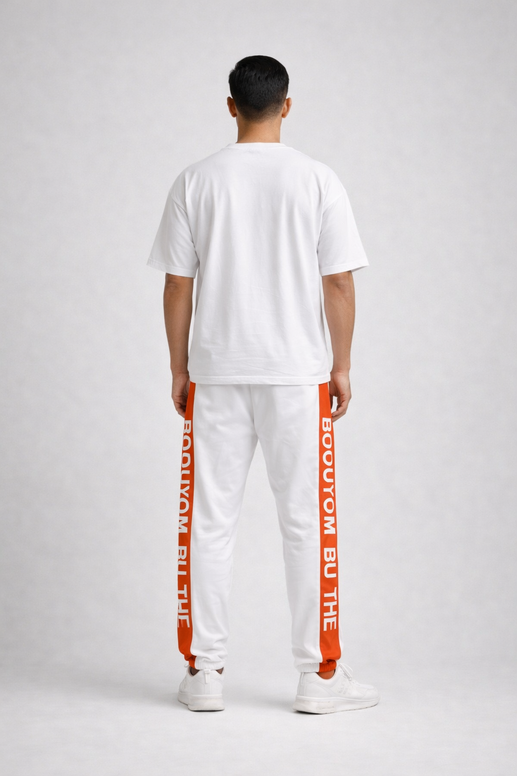 Men’s Printed Side-Panel Track Pants White