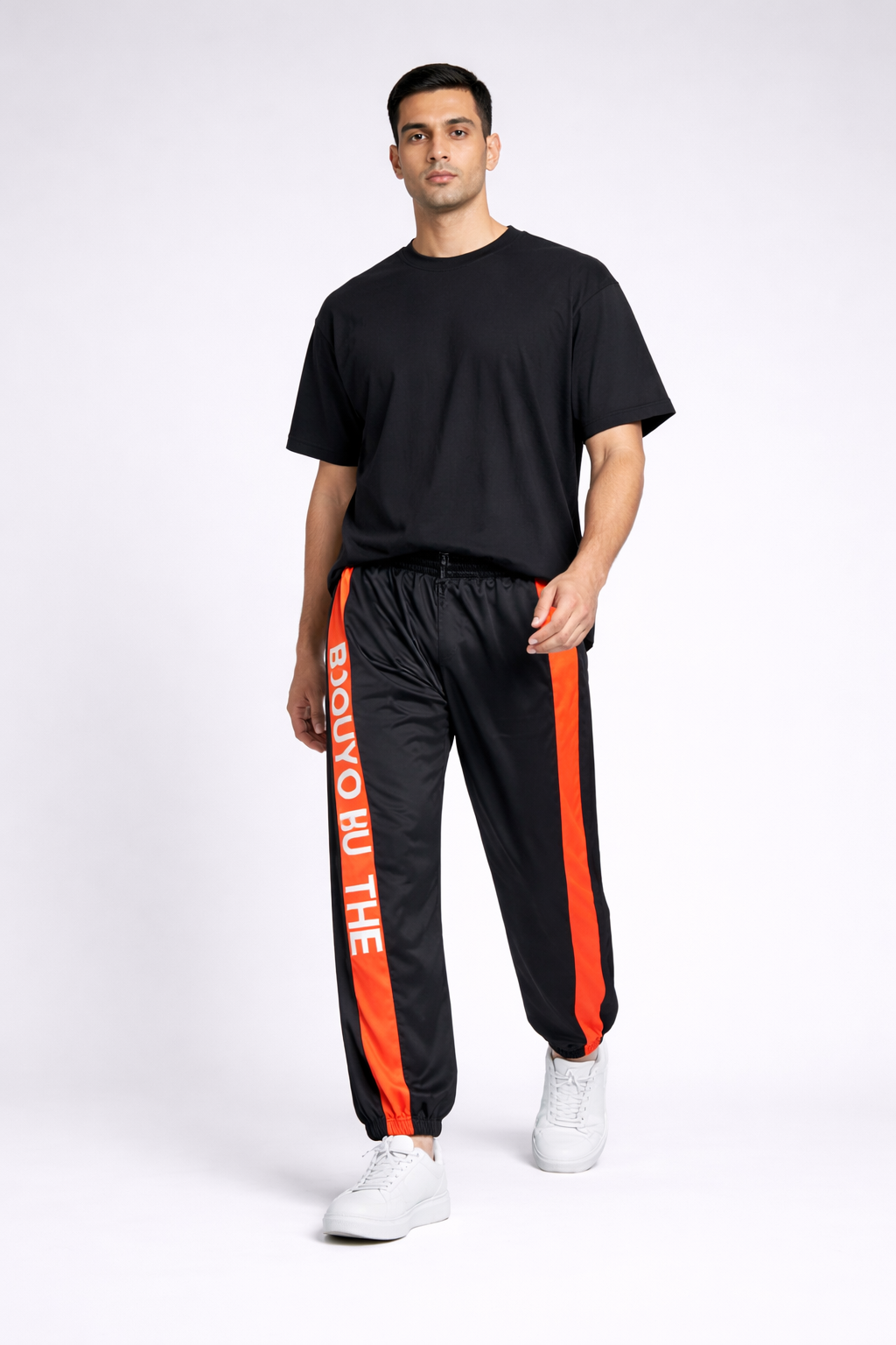 Men’s Contrast Panel Track Pants black