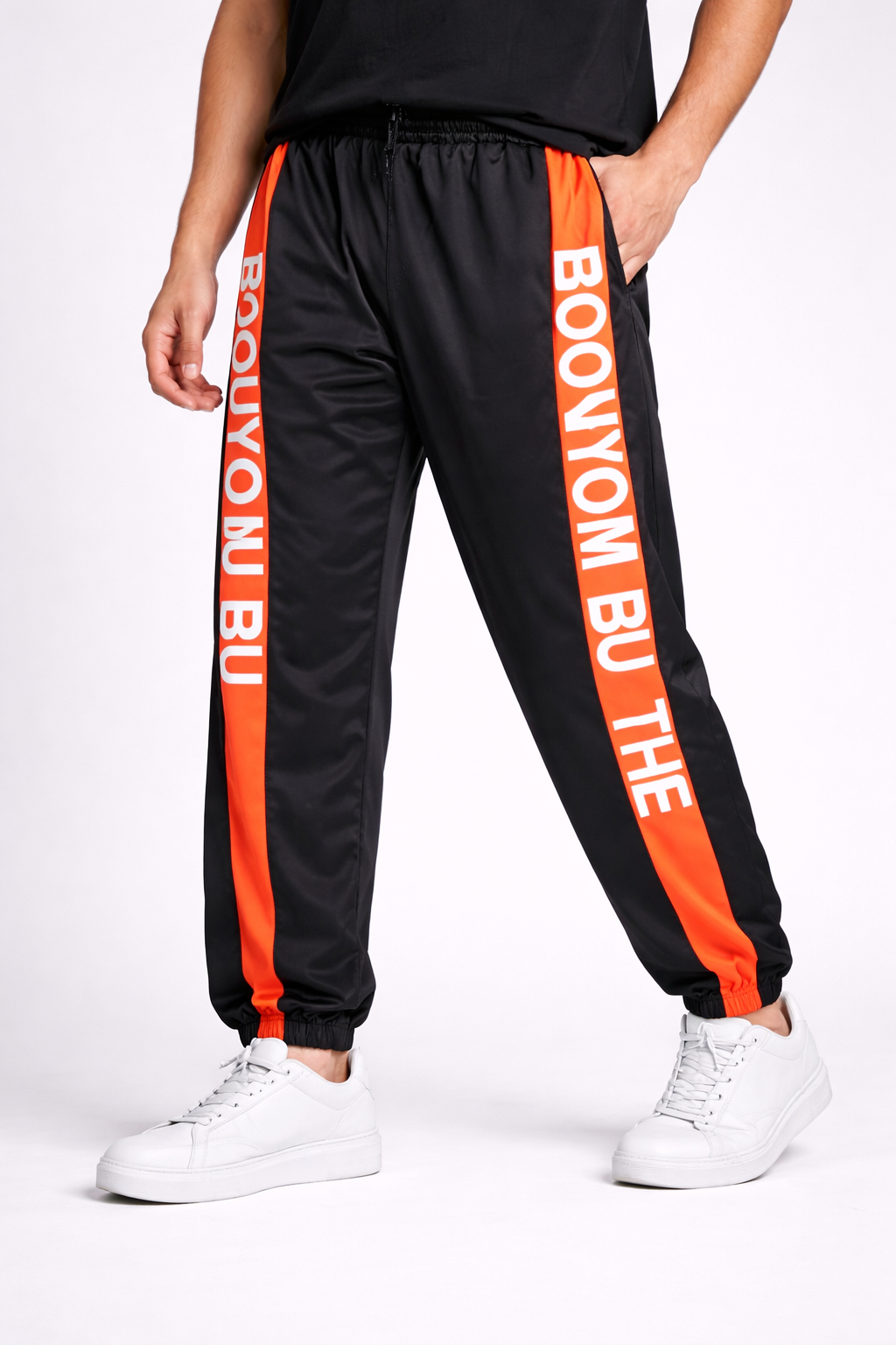 Men’s Contrast Panel Track Pants black