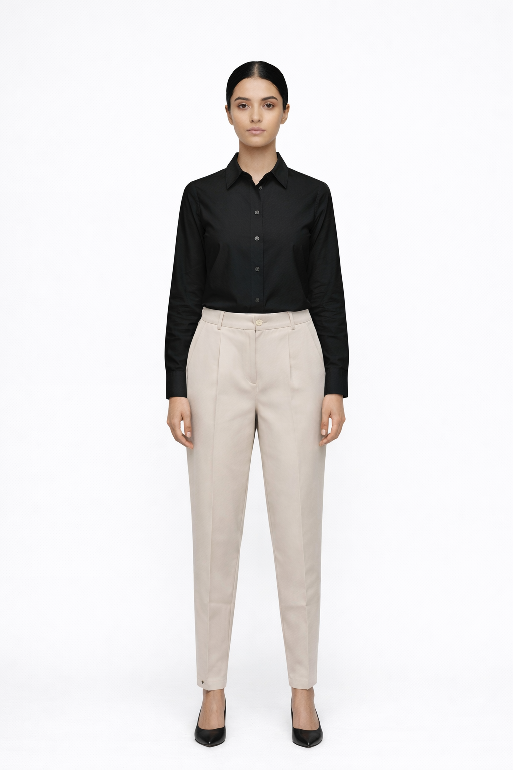Women’s Beige Tailored Formal Trousers