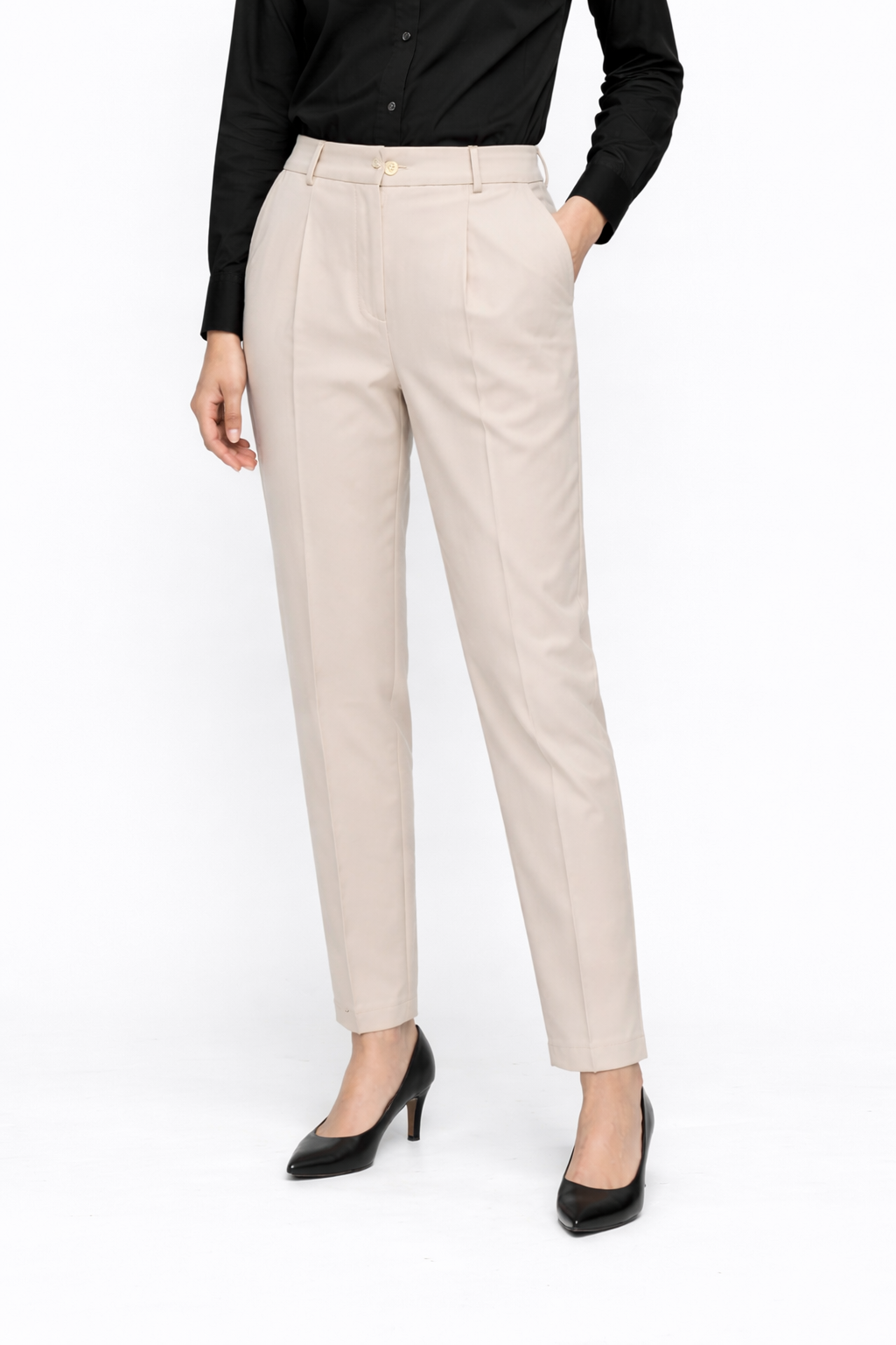 Women’s Beige Tailored Formal Trousers