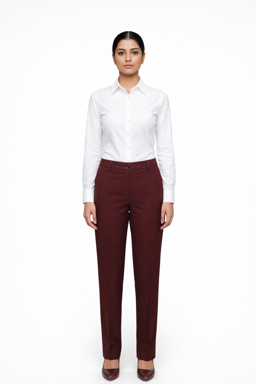 Women’s Burgundy Tailored Formal Trousers