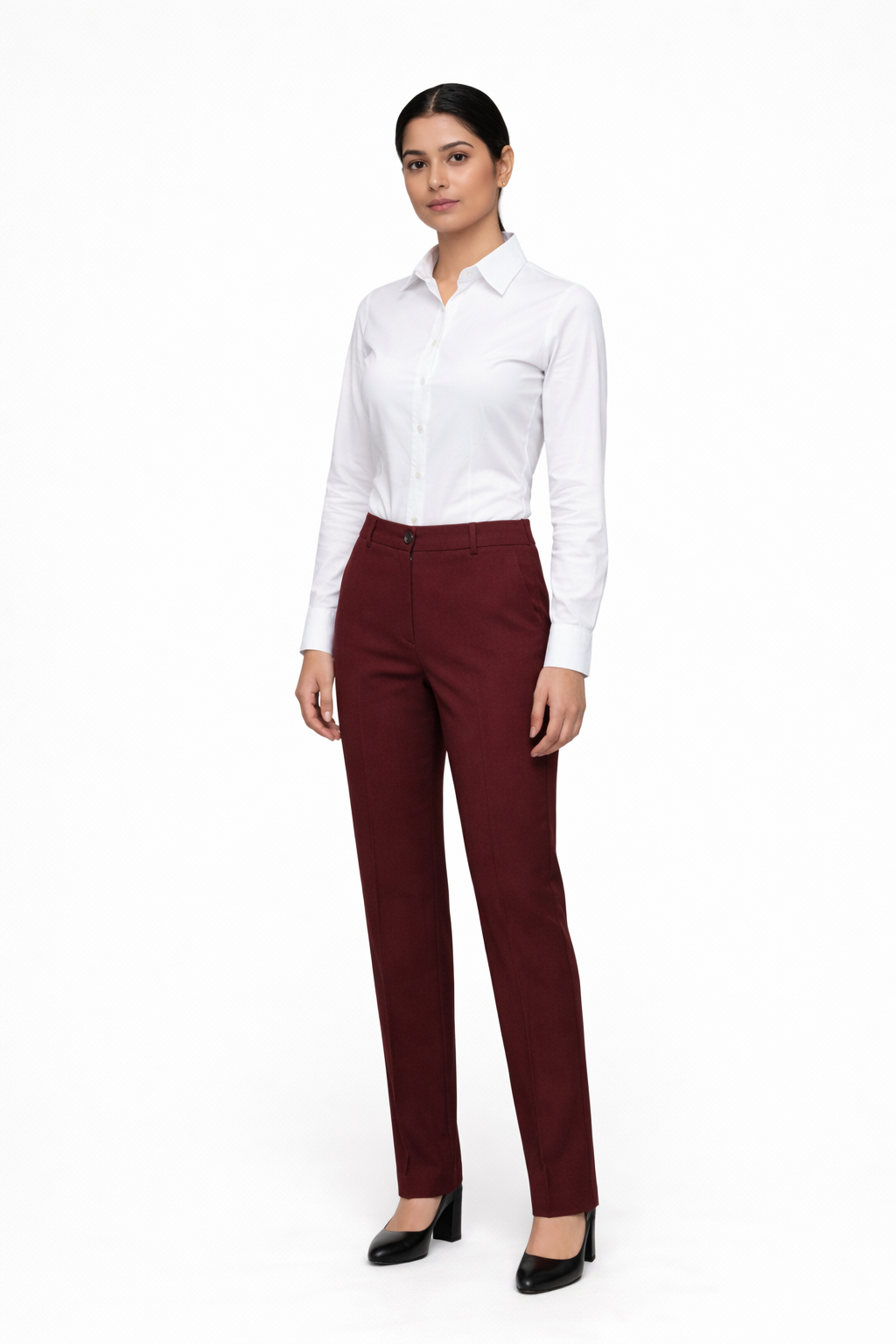 Women’s Burgundy Tailored Formal Trousers