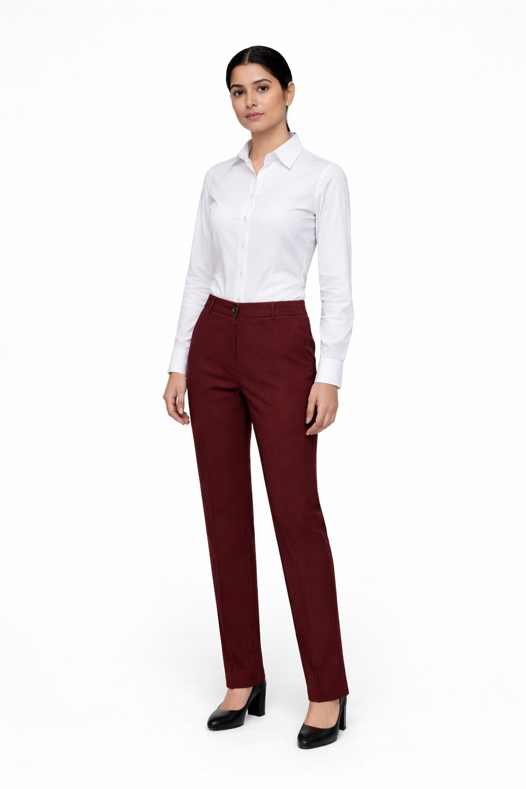 Women’s Burgundy Tailored Formal Trousers