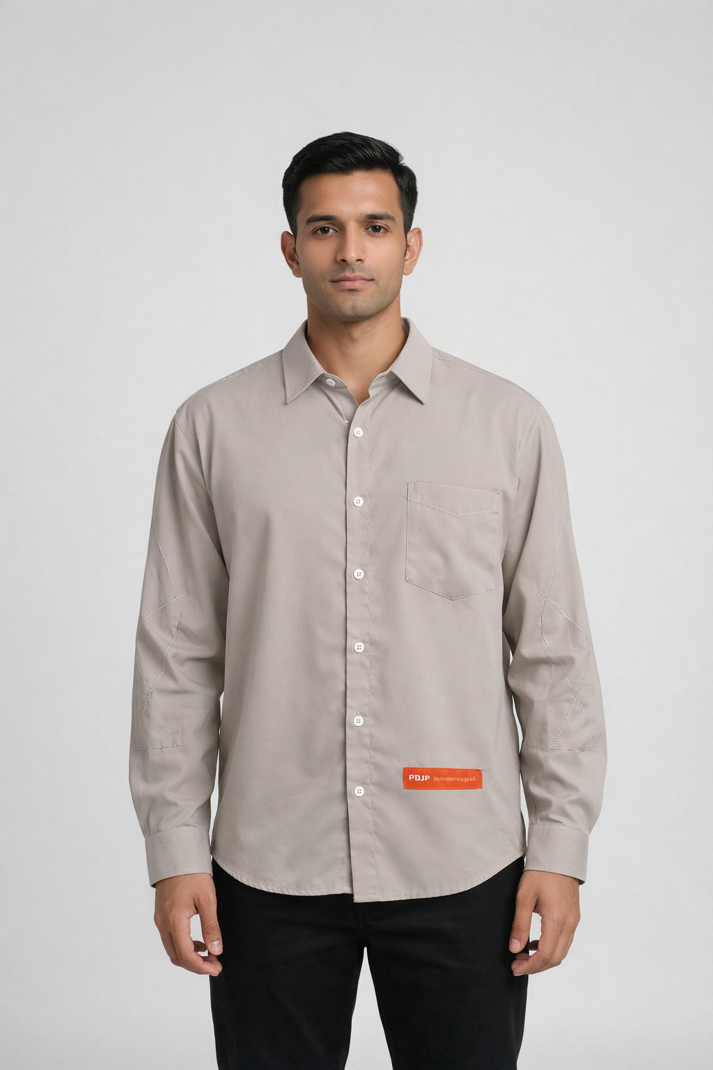 Men’s Solid Long-Sleeve Shirt