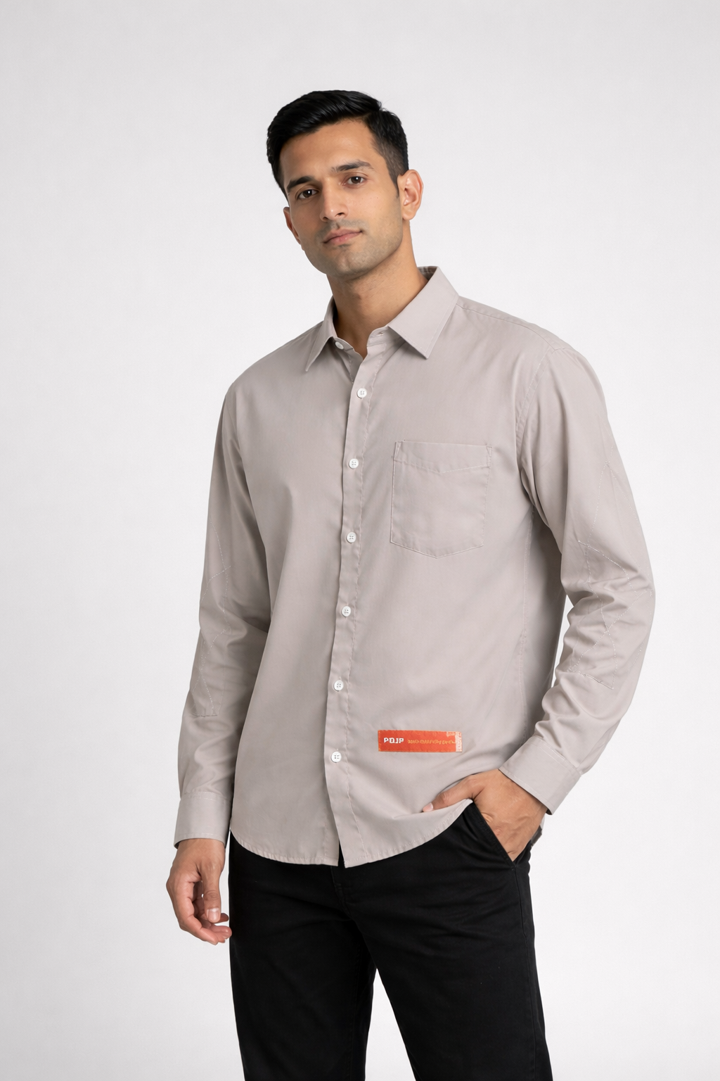 Men’s Solid Long-Sleeve Shirt