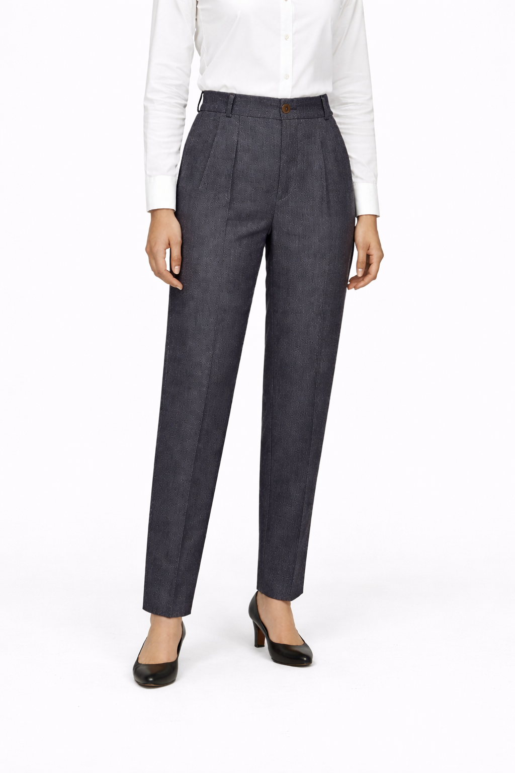 Women’s Tailored Straight-Leg Formal Trousers – Charcoal Grey