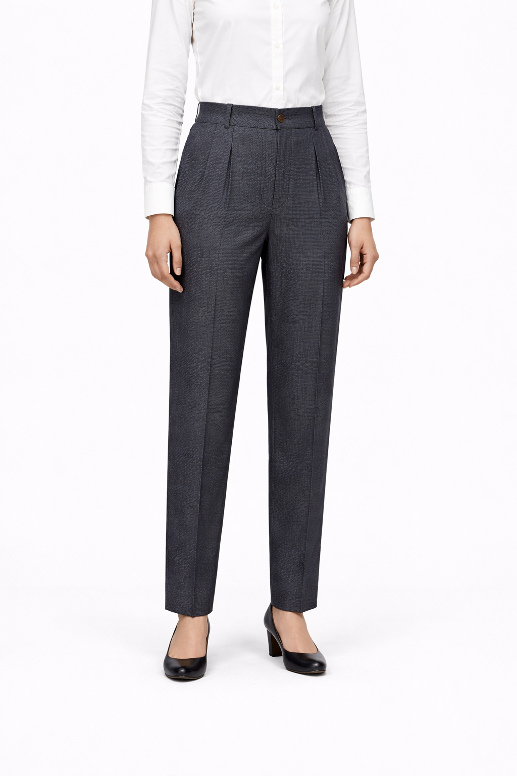 Women’s Tailored Straight-Leg Formal Trousers – Charcoal Grey