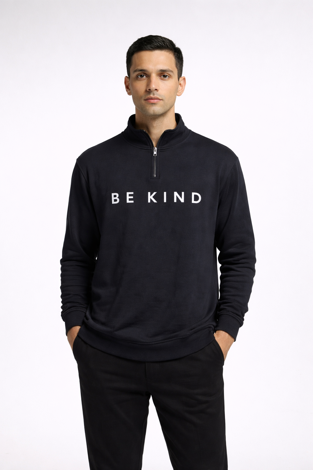 Men’s  Half-Zip Sweatshirt – Black