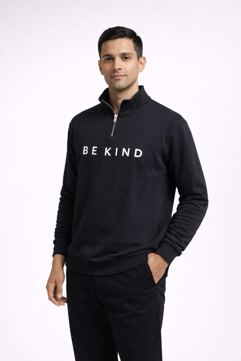 Men’s  Half-Zip Sweatshirt – Black