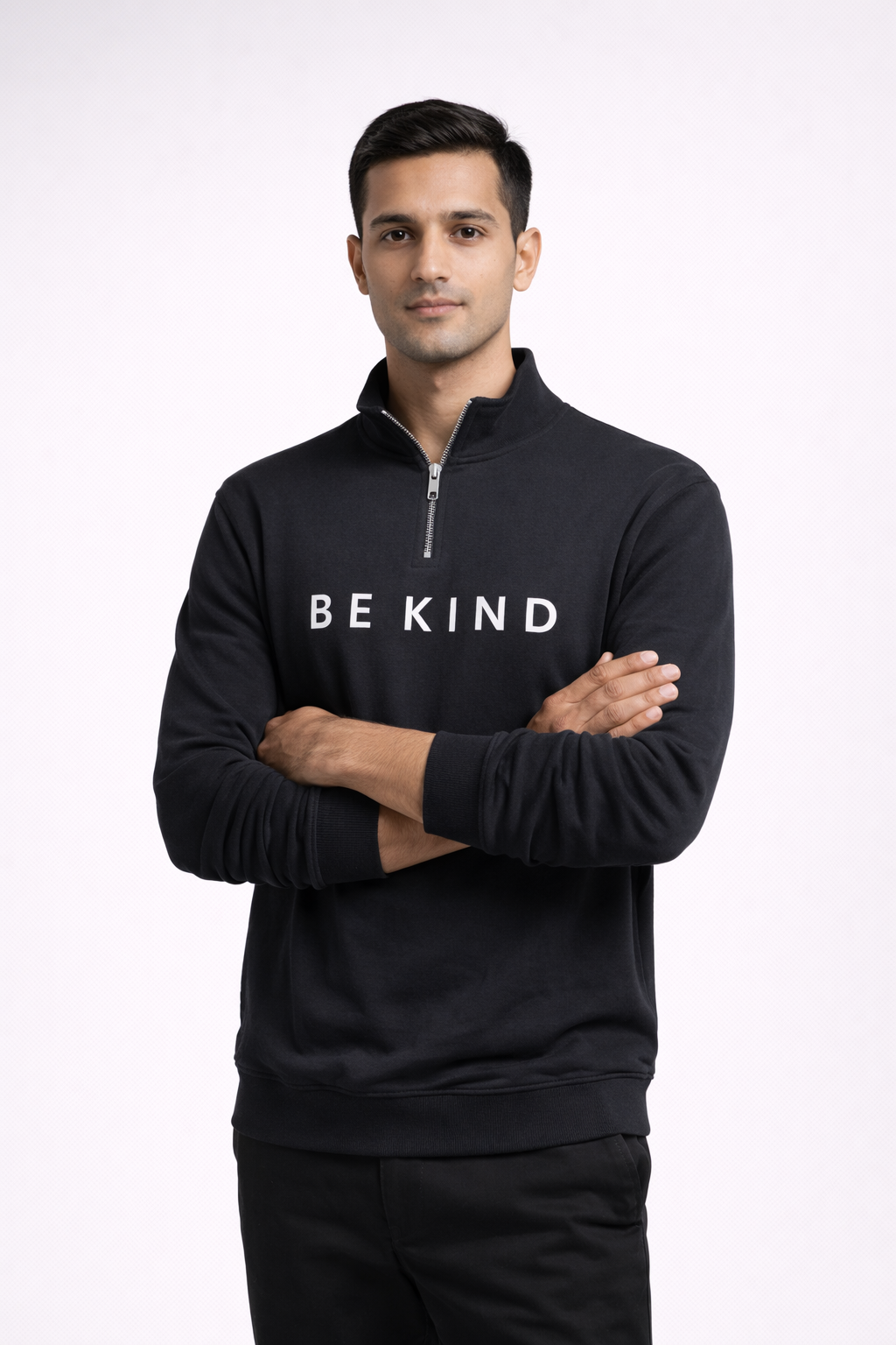 Men’s  Half-Zip Sweatshirt – Black