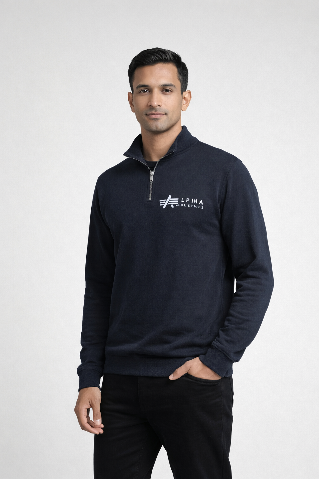 Men’s Half-Zip Sweatshirt – Black