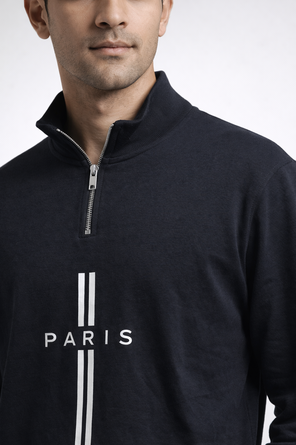 Men’s Black Paris Half-Zip Sweatshirt