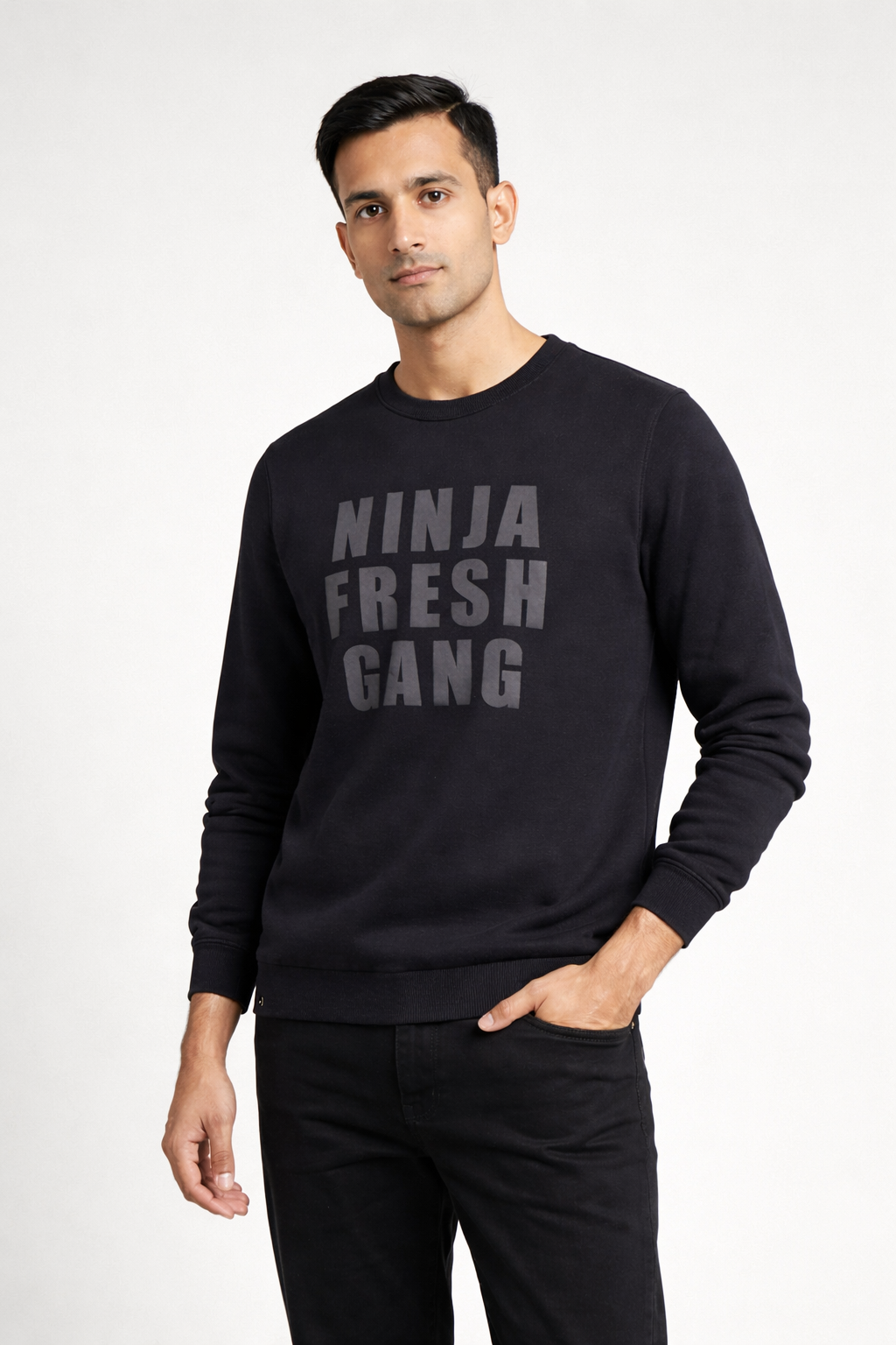 Men’s Black Printed Sweatshirt
