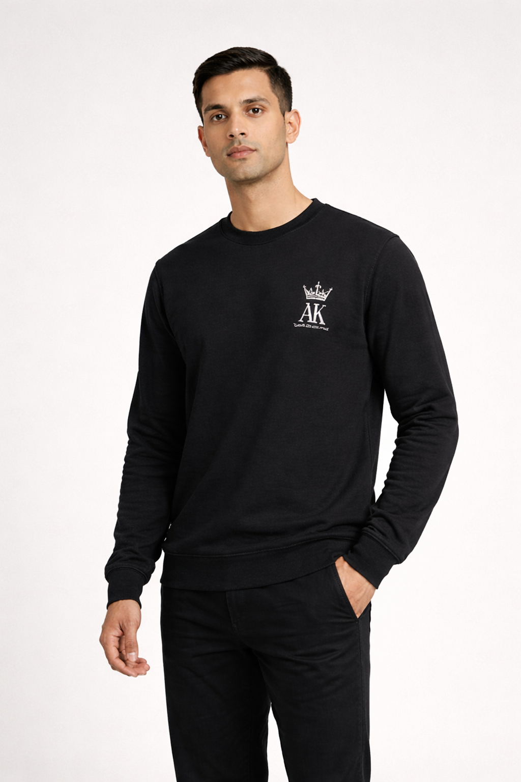 Men’s Classic Black Crew Neck Sweatshirt