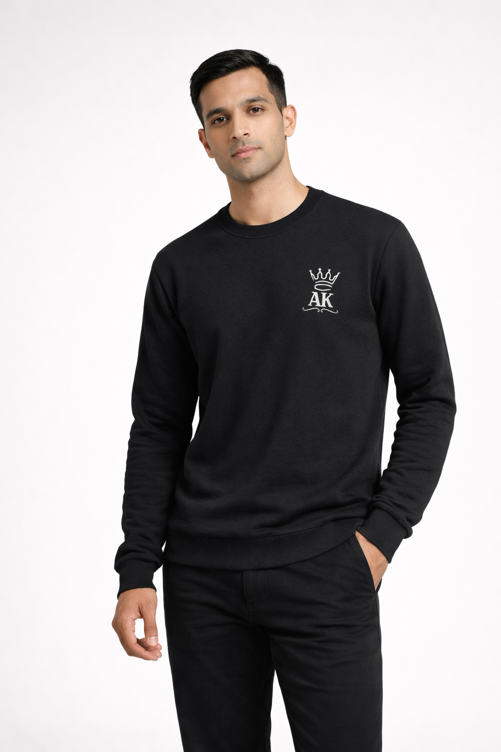 Men’s Classic Black Crew Neck Sweatshirt