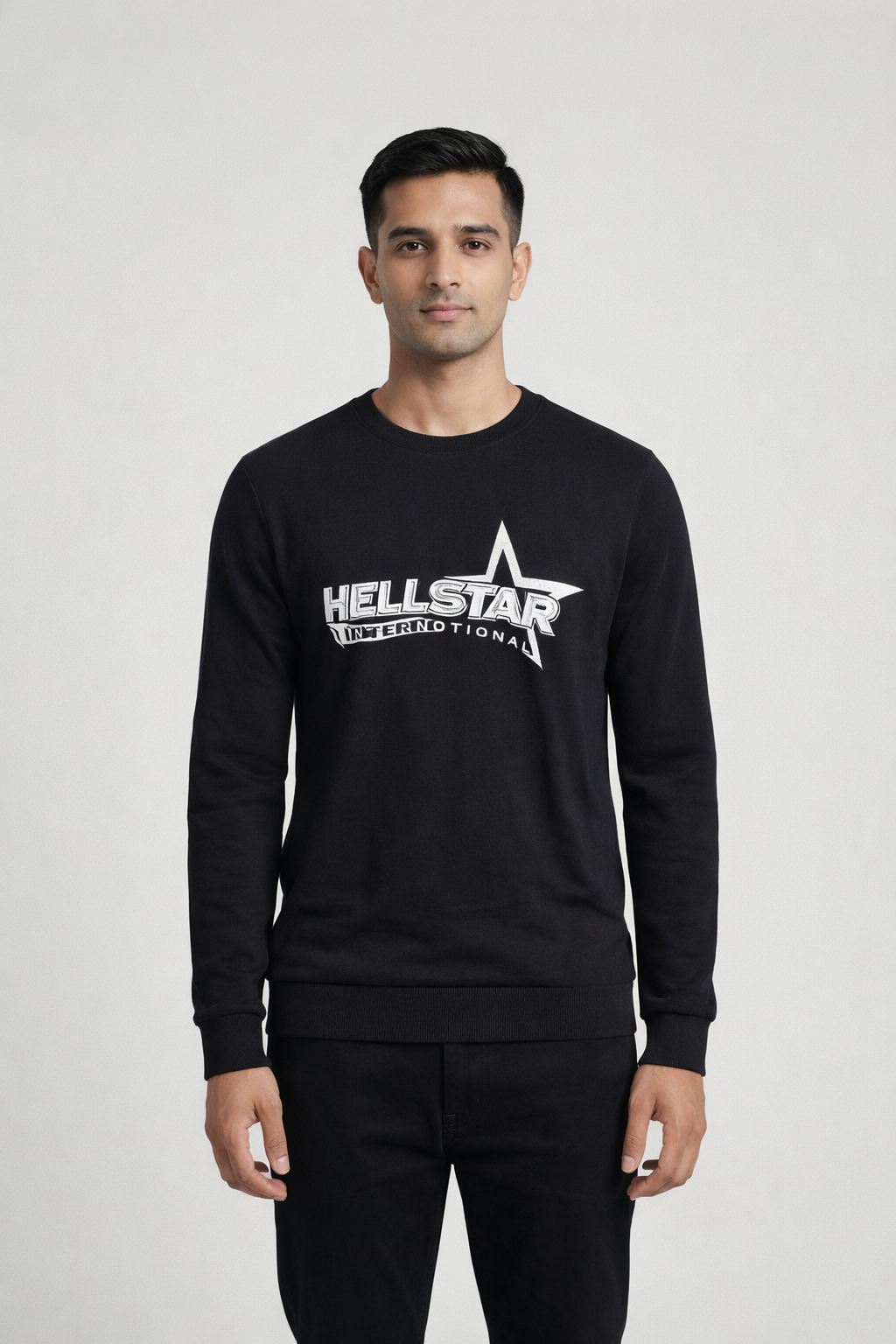 Men’s Classic Black Crew Neck Sweatshirt
