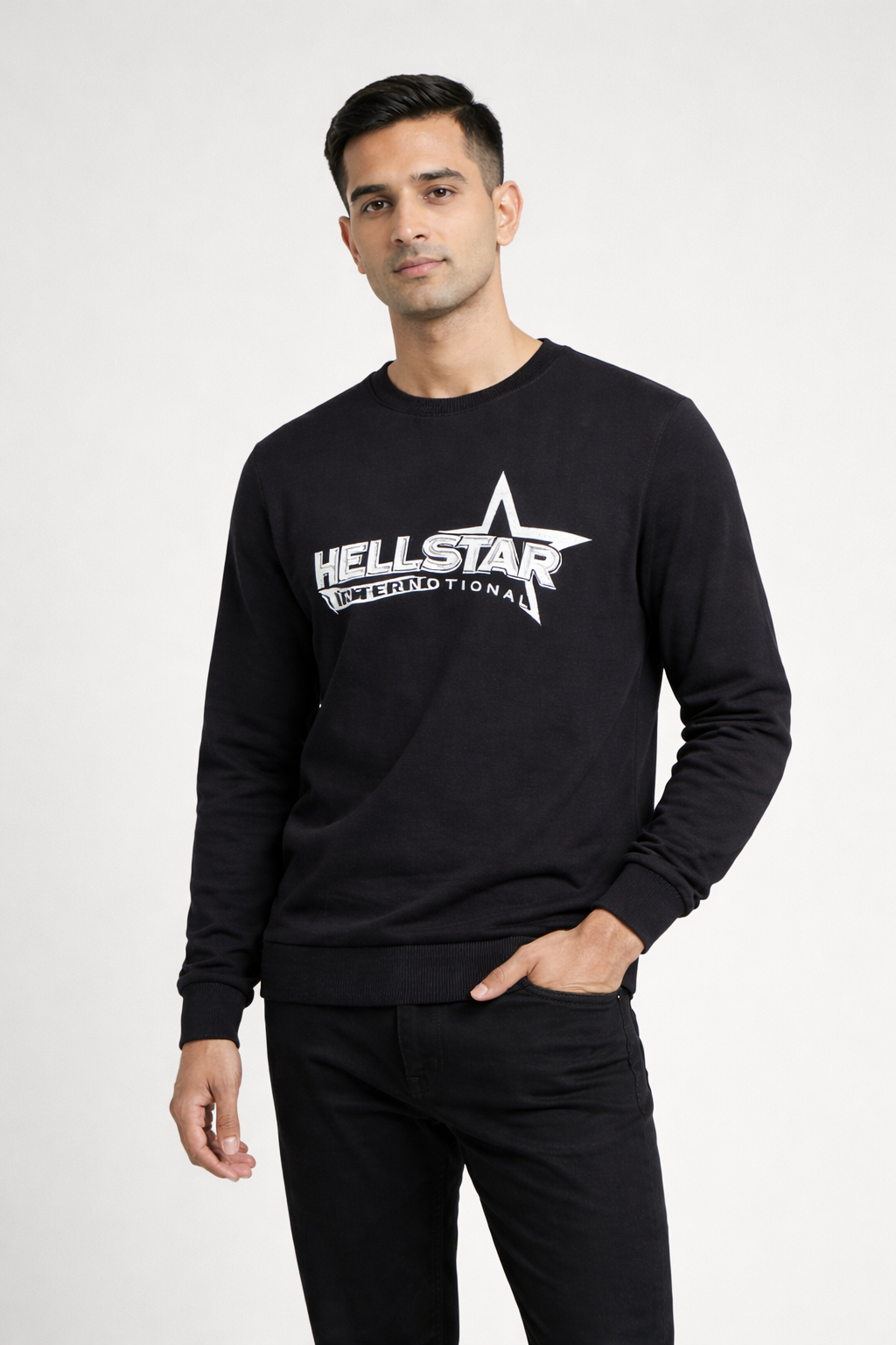 Men’s Classic Black Crew Neck Sweatshirt