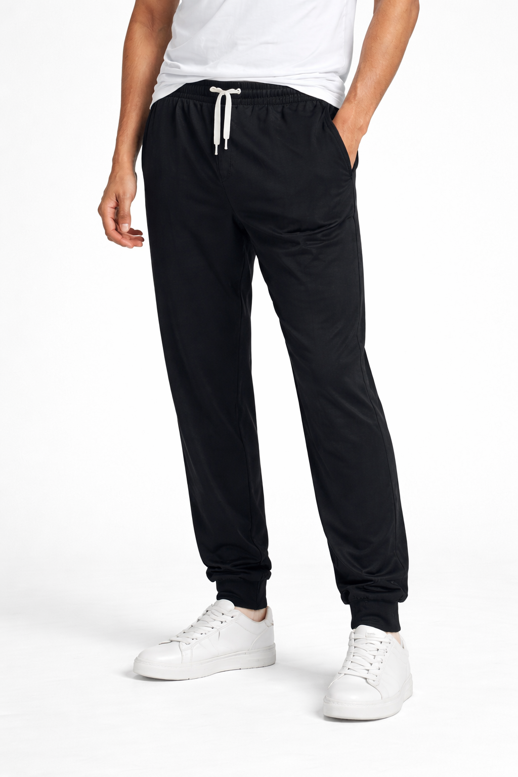 Men’s Black Solid Track Pants