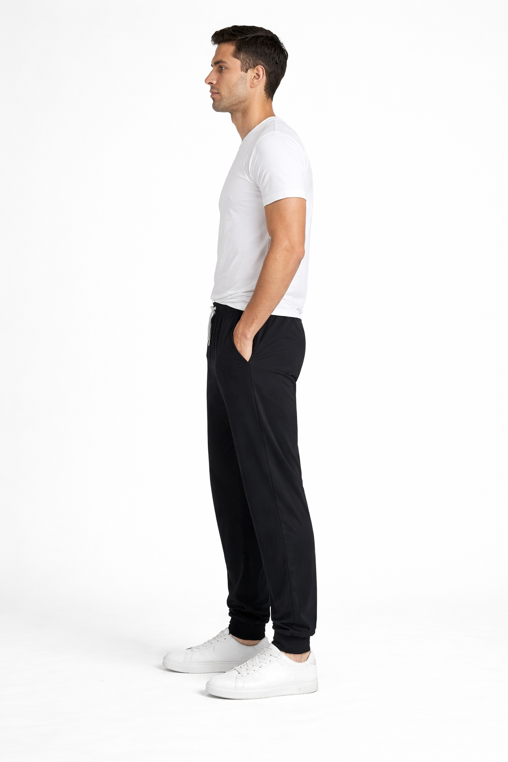 Men’s Black Solid Track Pants