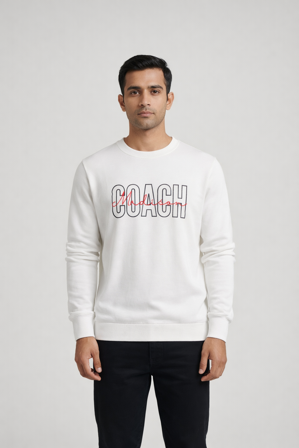 Men’s White Printed Sweatshirt