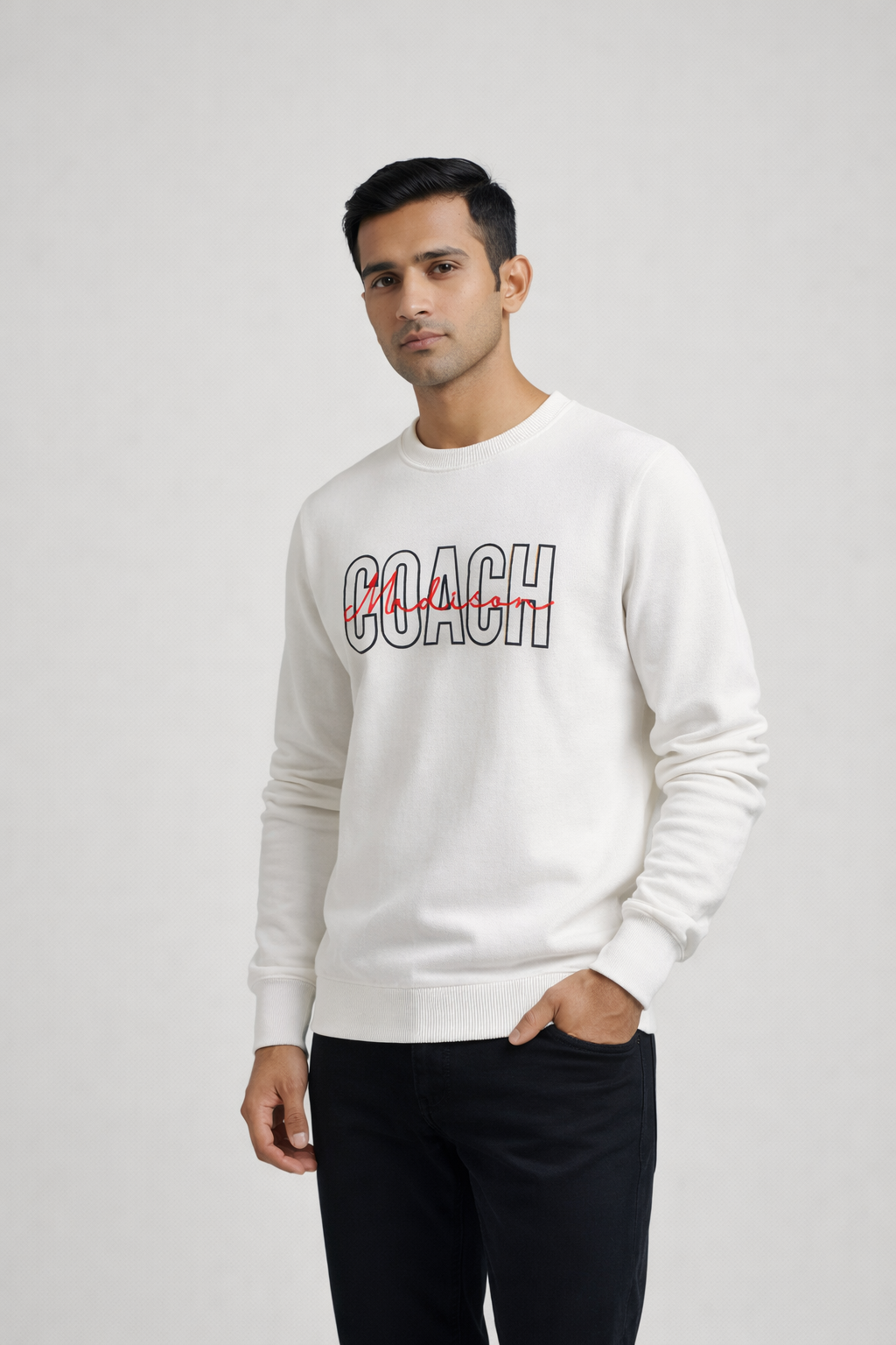 Men’s White Printed Sweatshirt