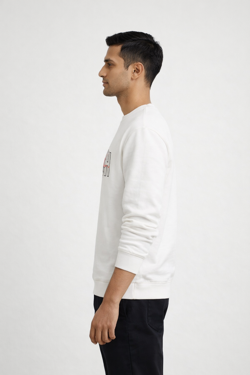 Men’s White Printed Sweatshirt