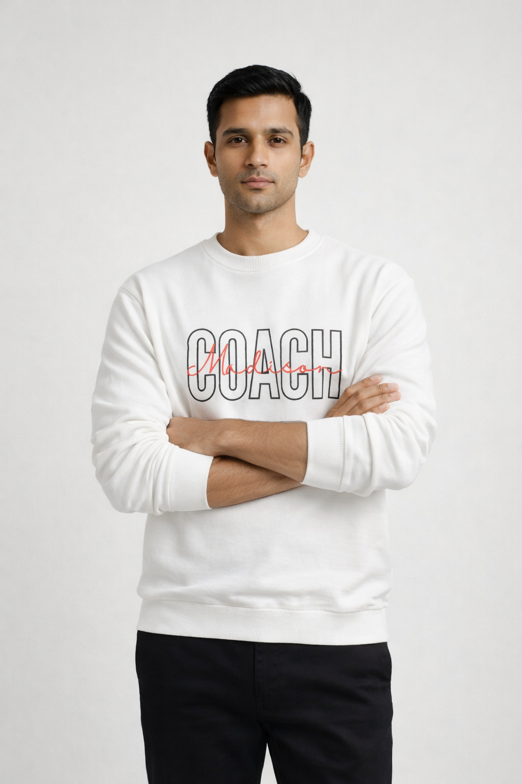 Men’s White Printed Sweatshirt