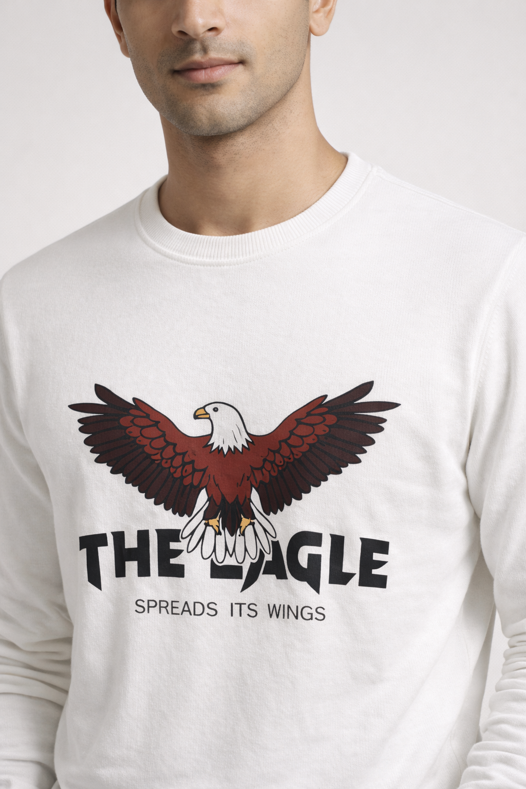 Men’s White Printed Sweatshirt