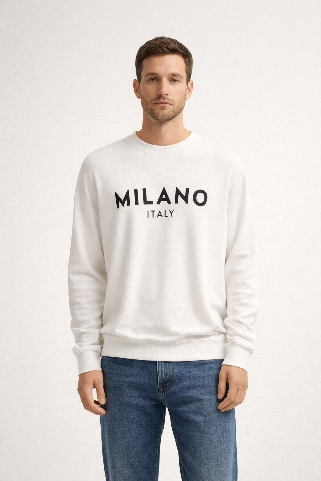 Men’s White  Printed Sweatshirt