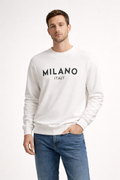 Men’s White  Printed Sweatshirt